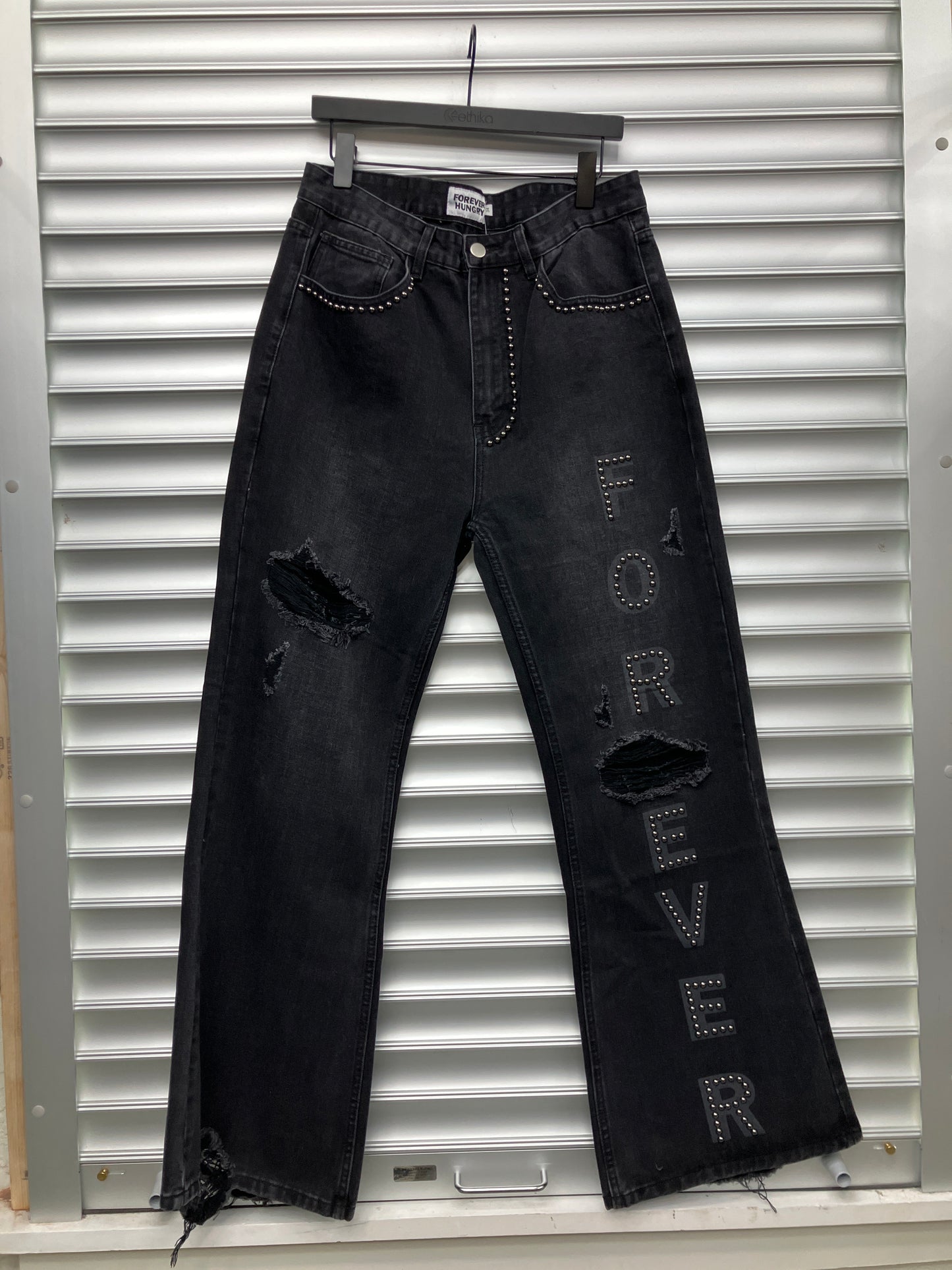 Forever Hungry Black Denim Jeans - 34