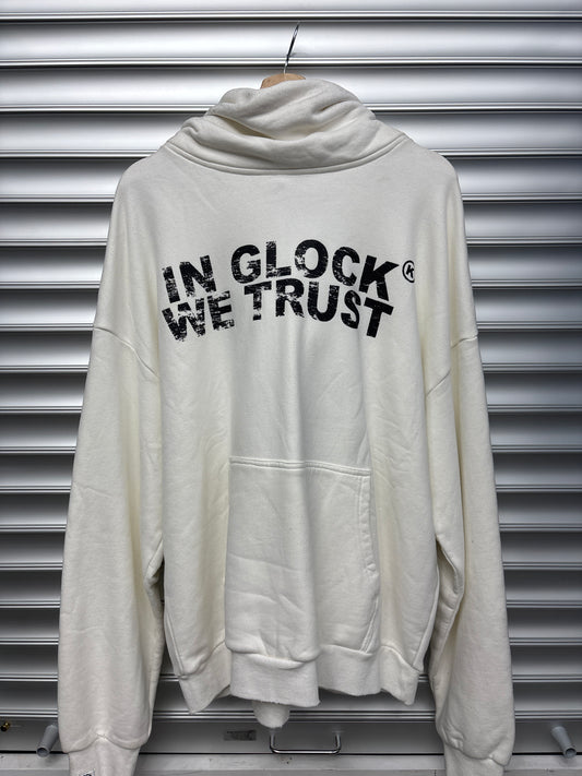 In Glocks We Trust White Hoodie - XL