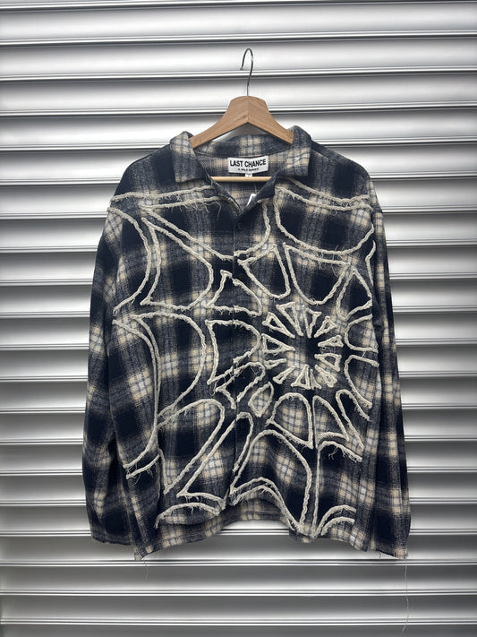 Vale Navy Spiderweb Flannel - L