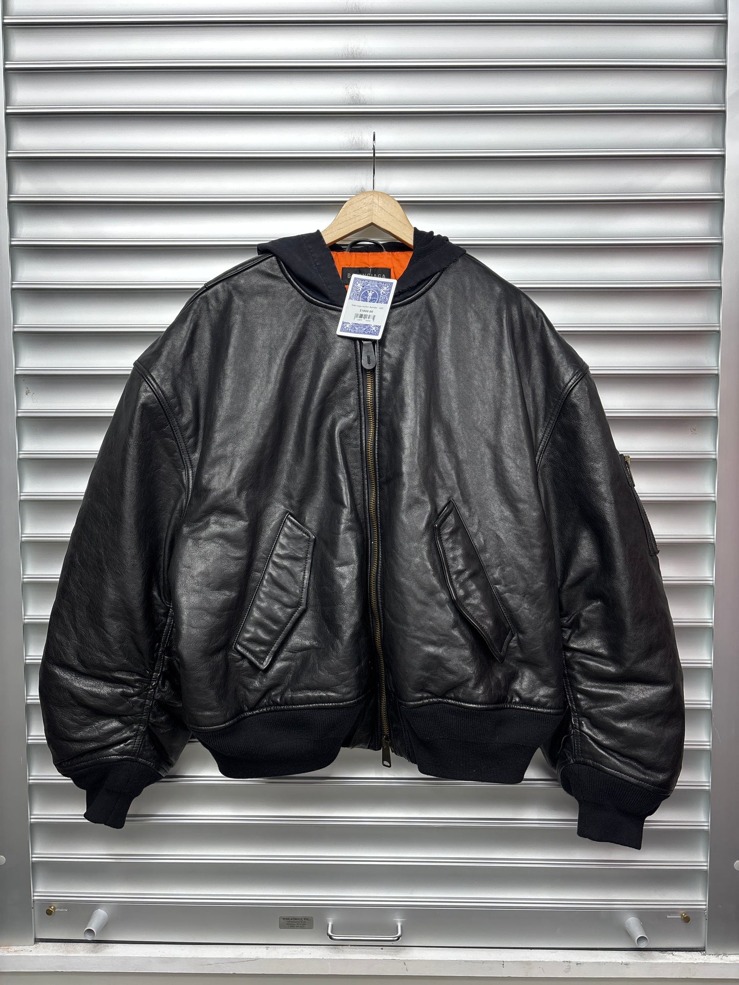 Balnciaga Leather Bomber - XXS
