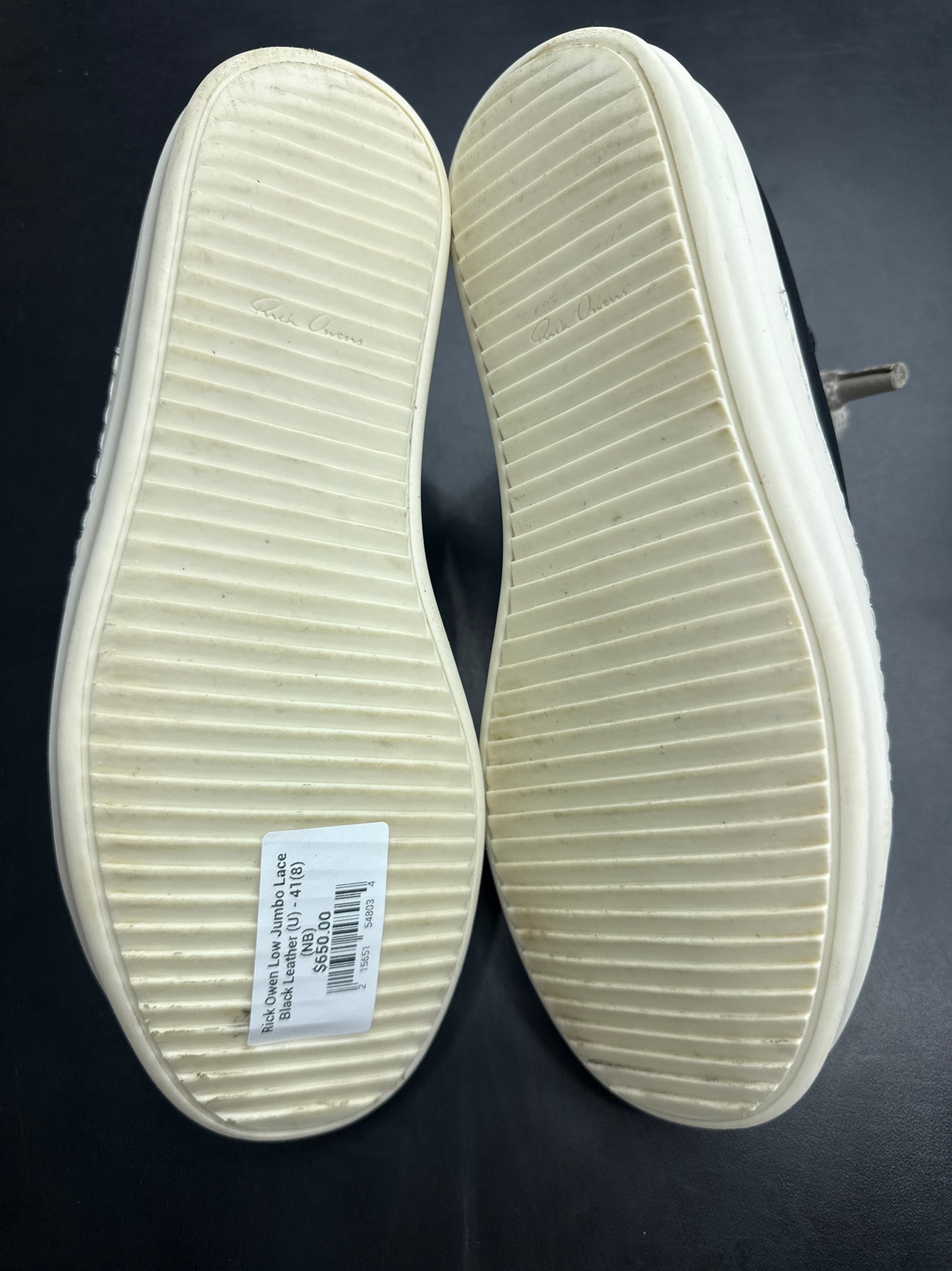 Rick Owen Low Jumbo Lace Black Leather (U) - 41(8) (NB)