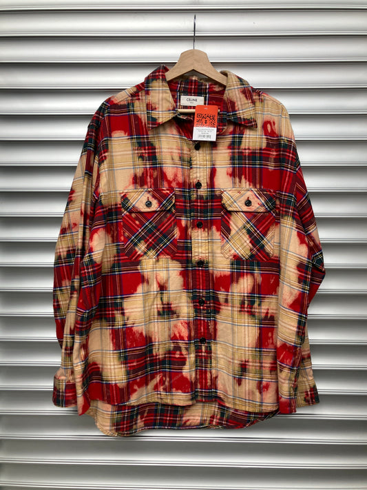 Celine Red Plaid Ty Dye Button Up - 40 (K)