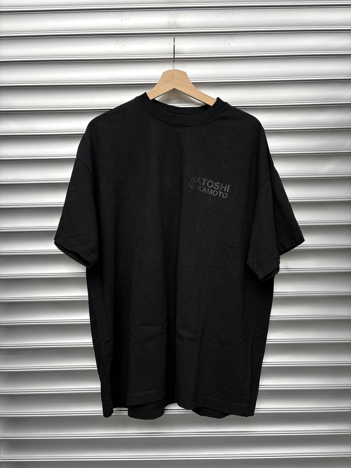 Satoshi Nakamoto Black Logo Tee - L **