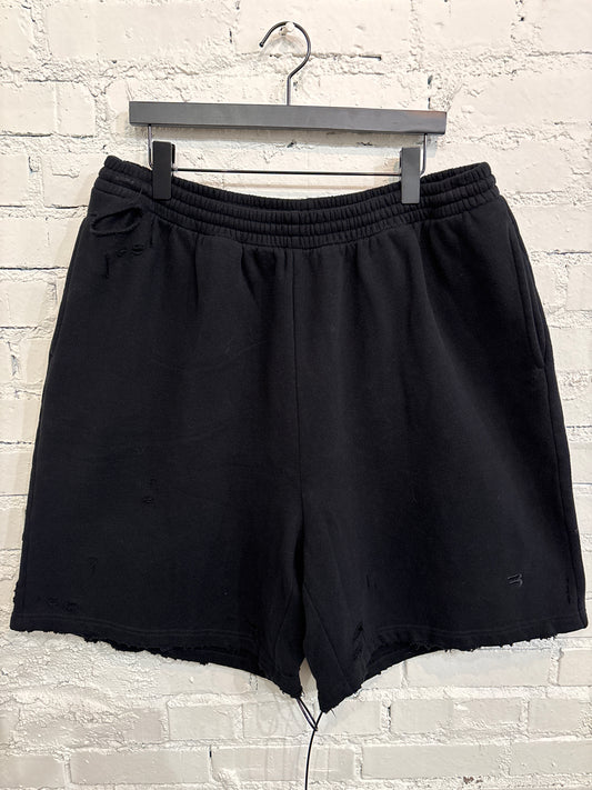 Balenciaga Racer Distressed Shorts - L