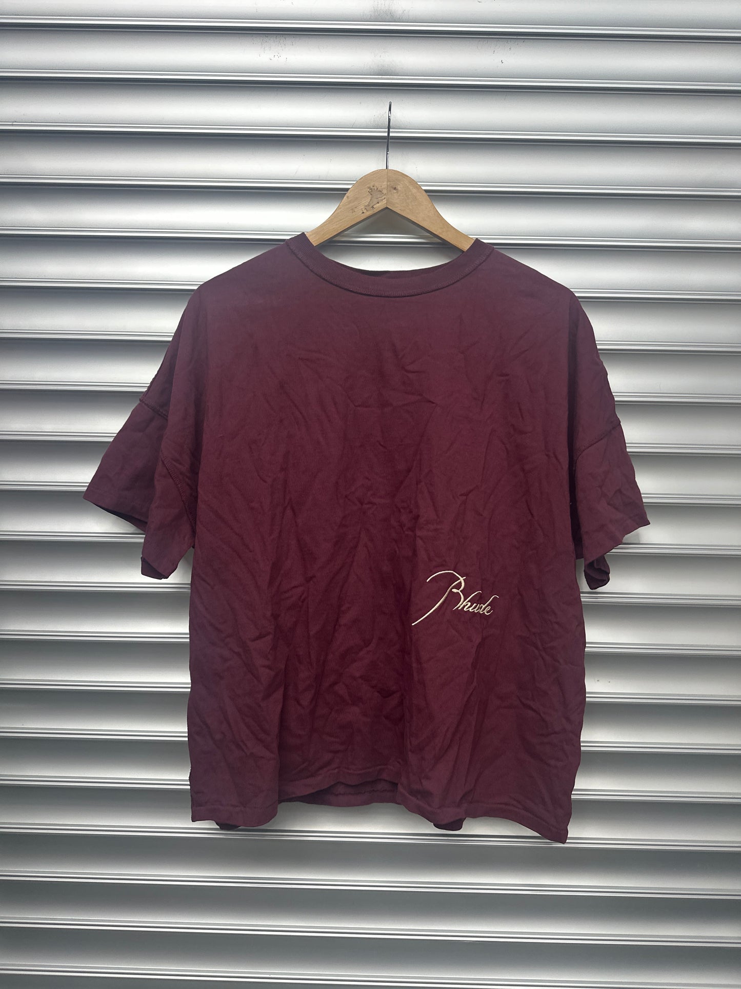 Rhude Burgundy Logo Tee - S **