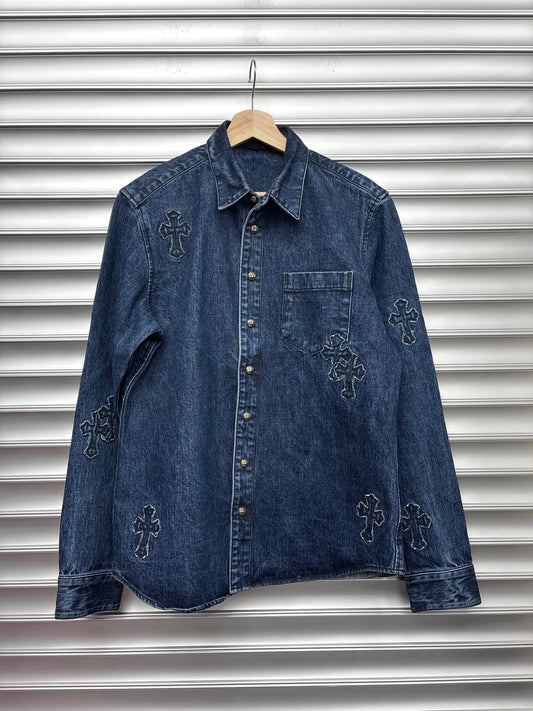 Chrome Heart Cross Patch Denim Jacket - L**