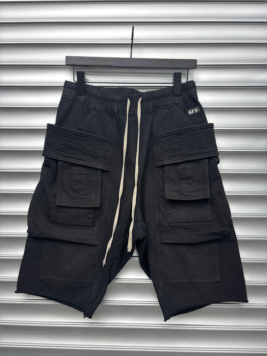 Rick Owens Creatch Bleached Black Shorts - XS