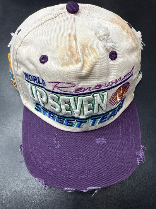 Up Seven White/Purple Hat