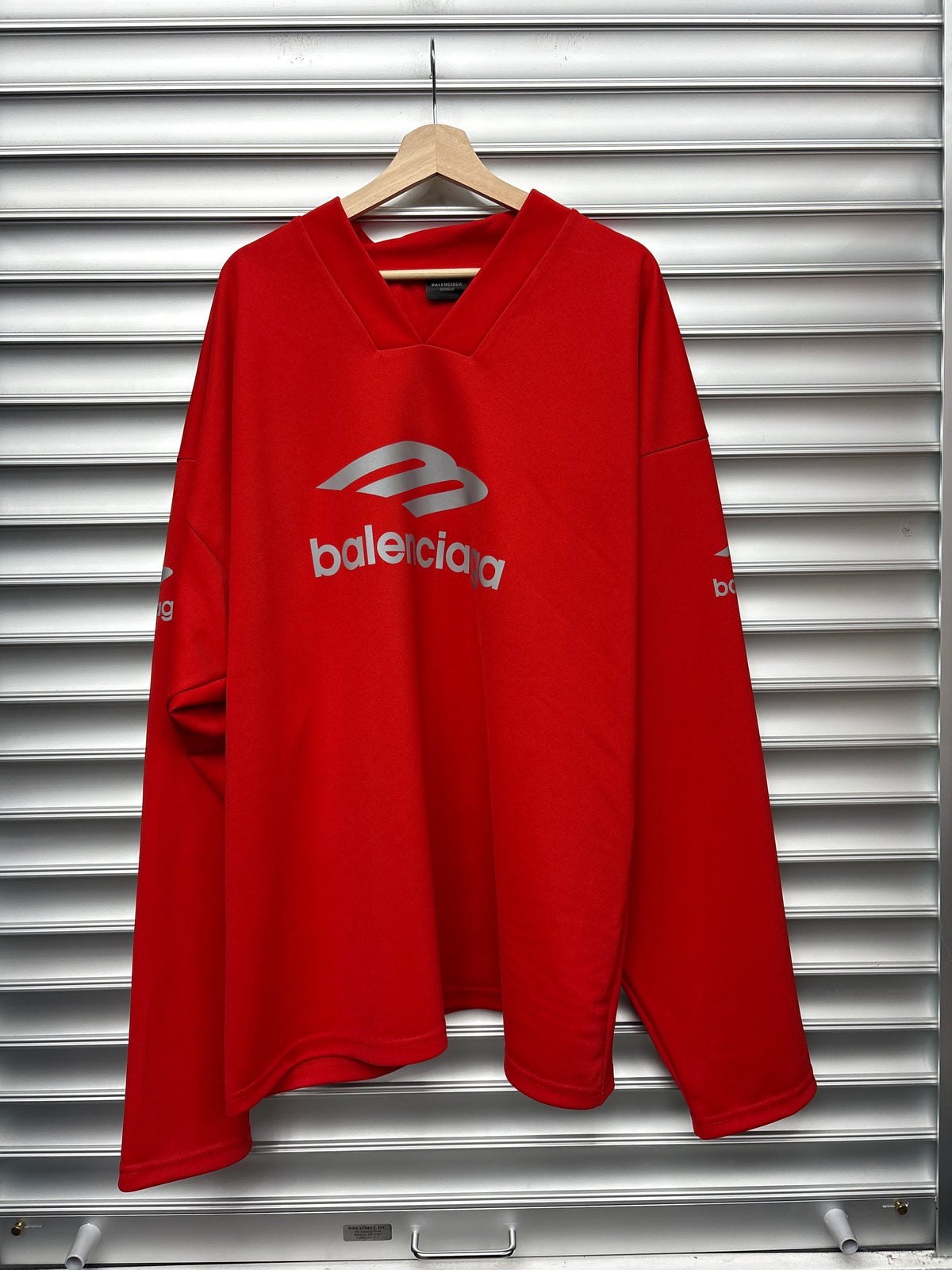 Red Balenciaga Mesh Jersey - XS**