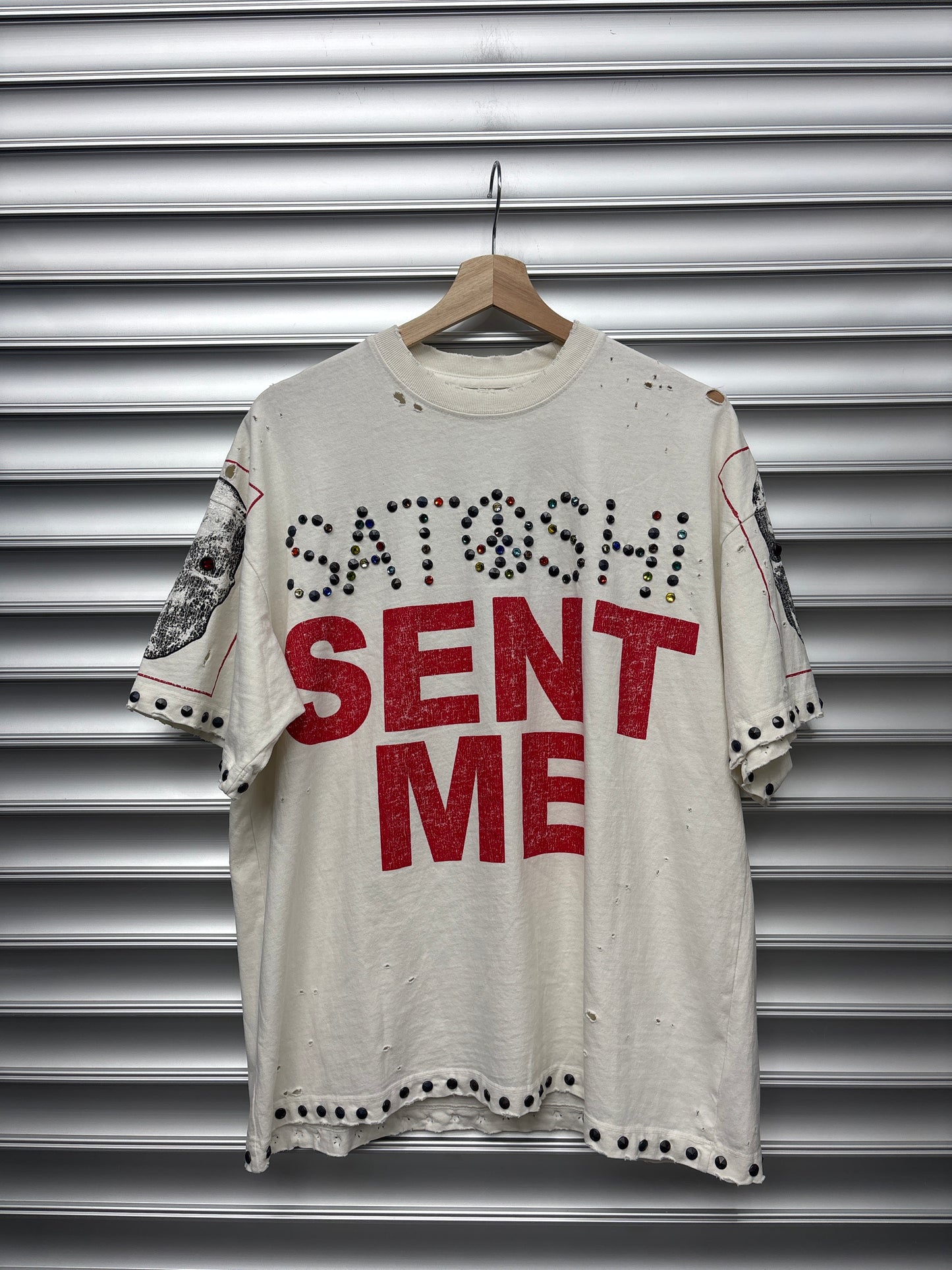 Satoshi Nakamoto Rhinestone Sent Me Tee - S