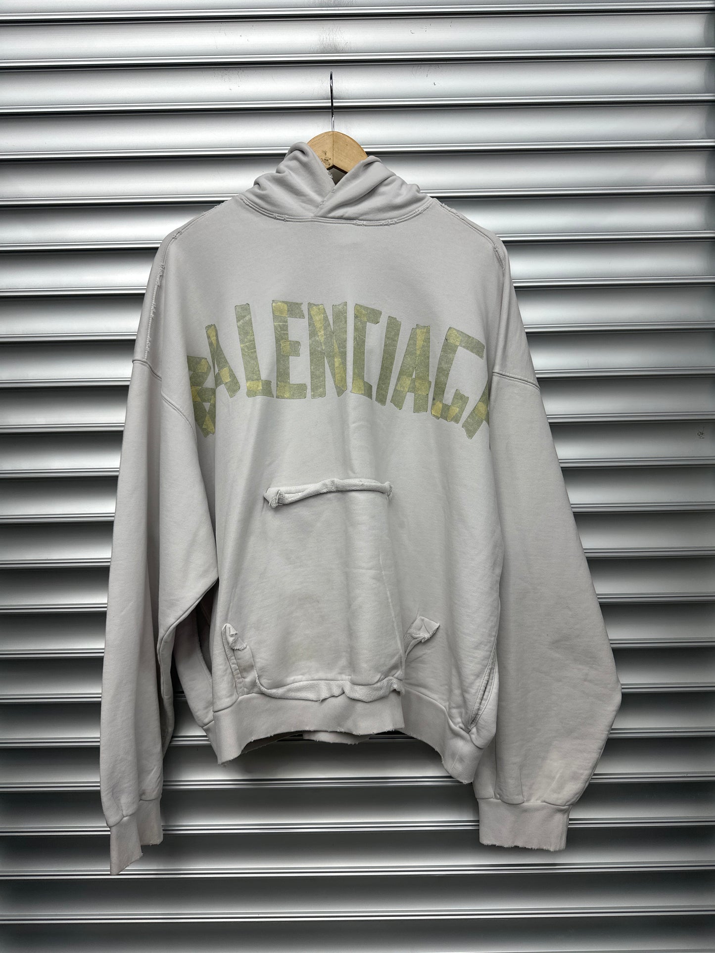Balenciaga White Tape Hoodie - M