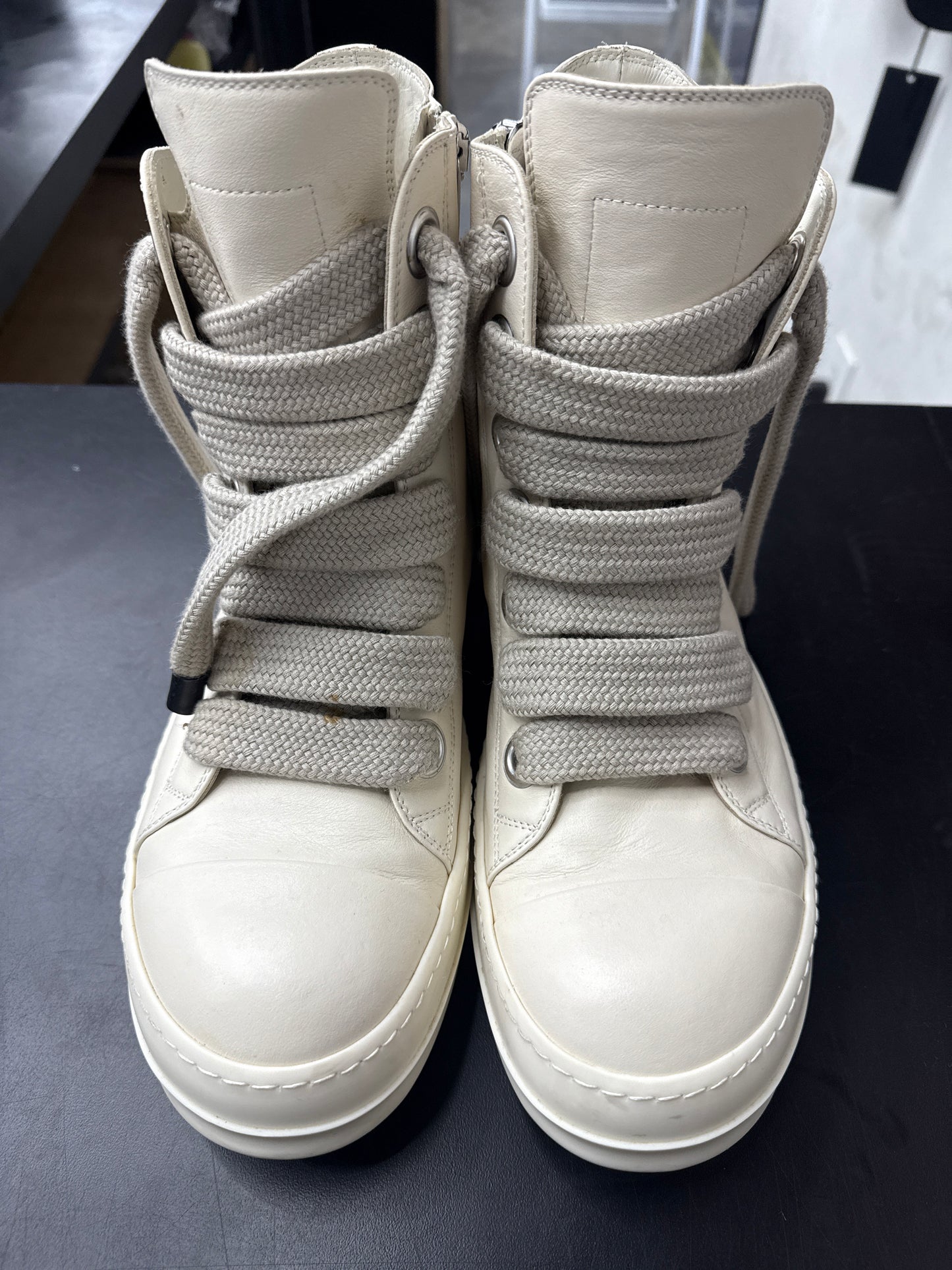Rick Owen Ramone High Jumbo Lace Milk (U) - 44(11) (NB)