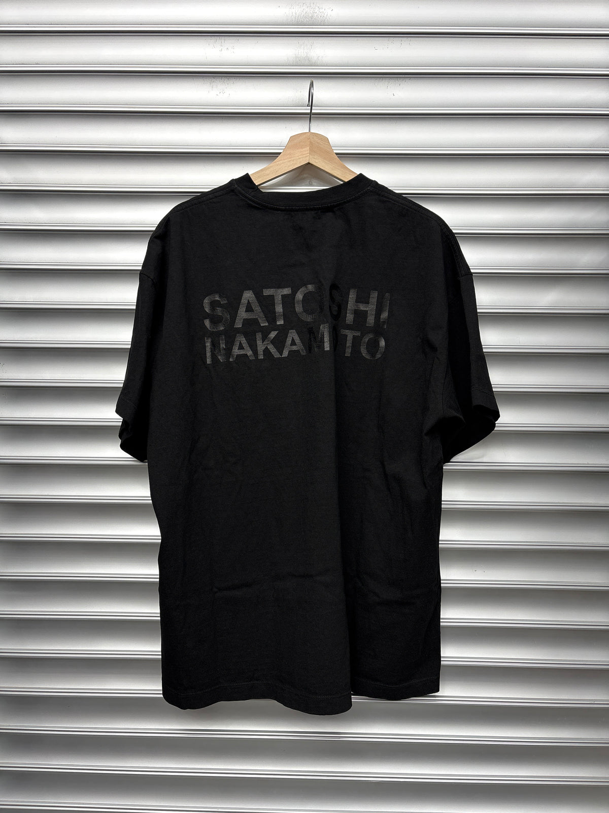 Satoshi Nakamoto Black Logo Tee - L **