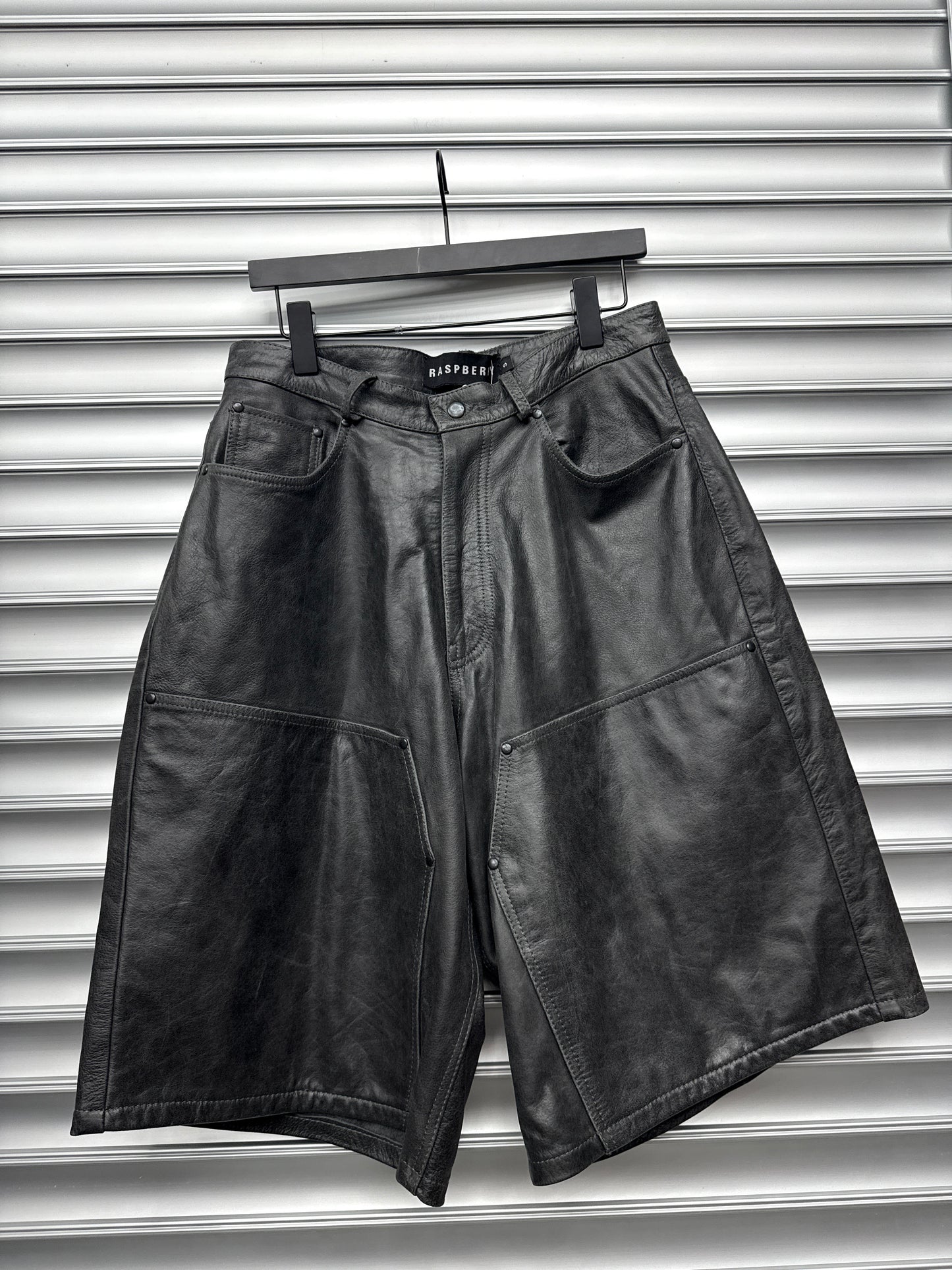 Raspberry Hills Black Leather Shorts - S