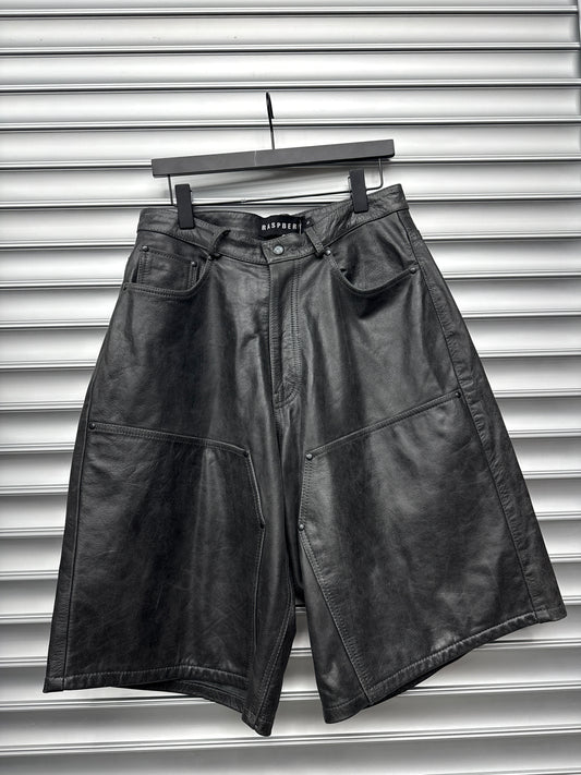 Raspberry Hills Black Leather Shorts - S
