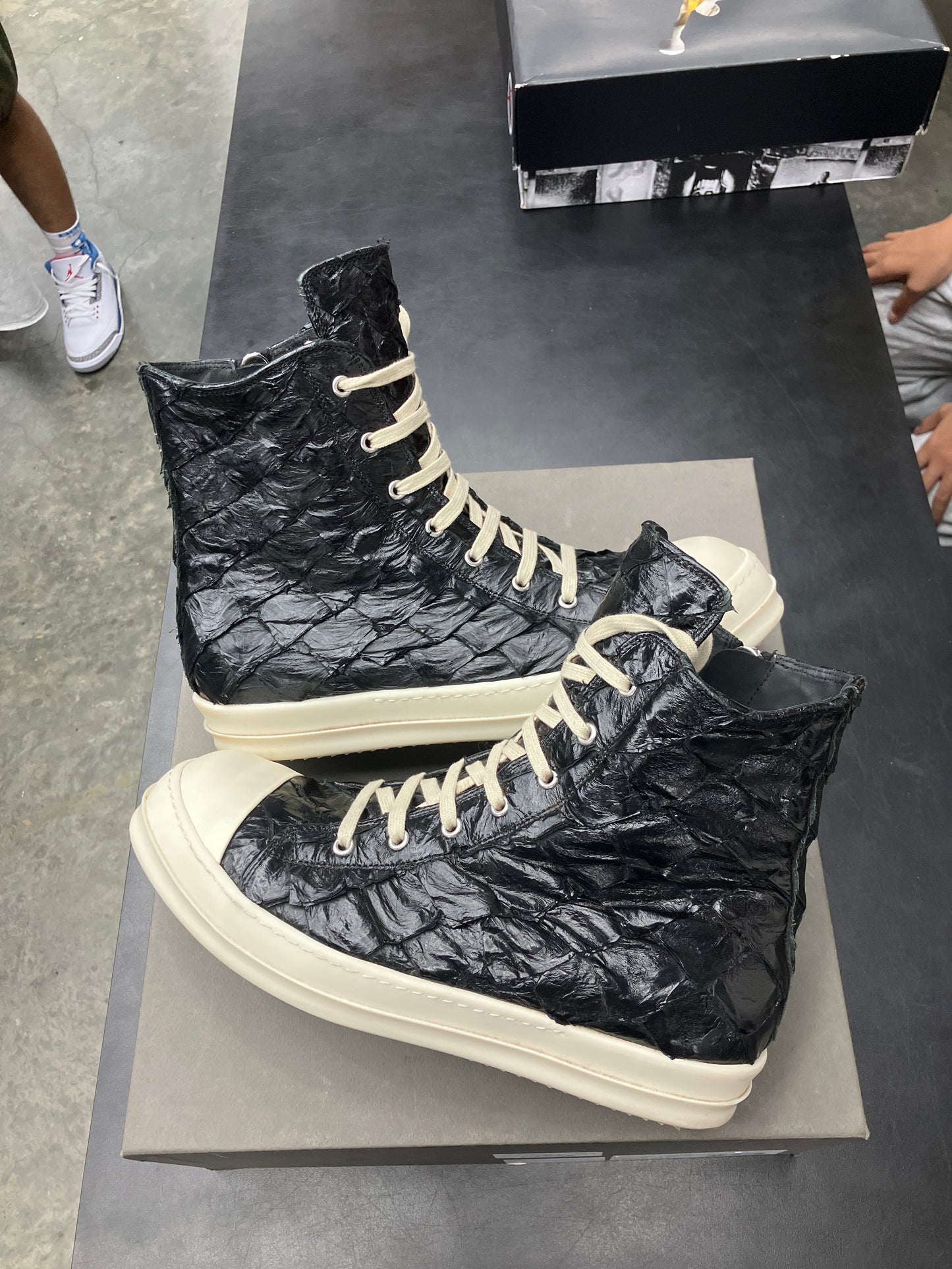 Rick Owen Ramone High Black Snakeskin (U) - 44(11)