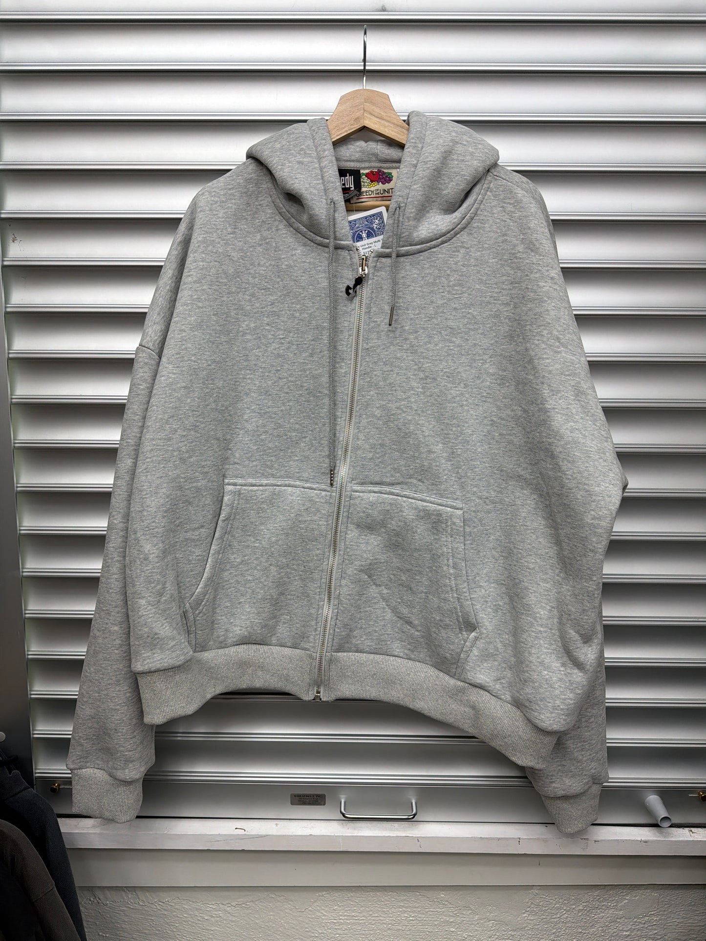 Greedy Unit Grey Multi Tag Hoodie - L