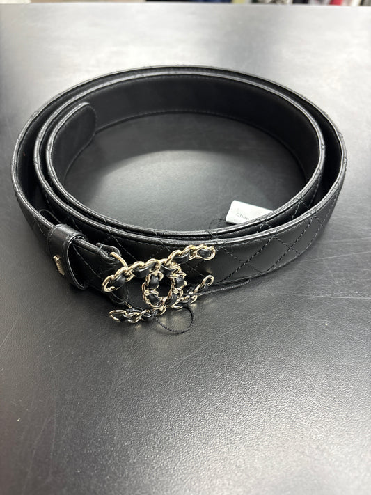 Chanel Quilted Black CC Belt - 120**
