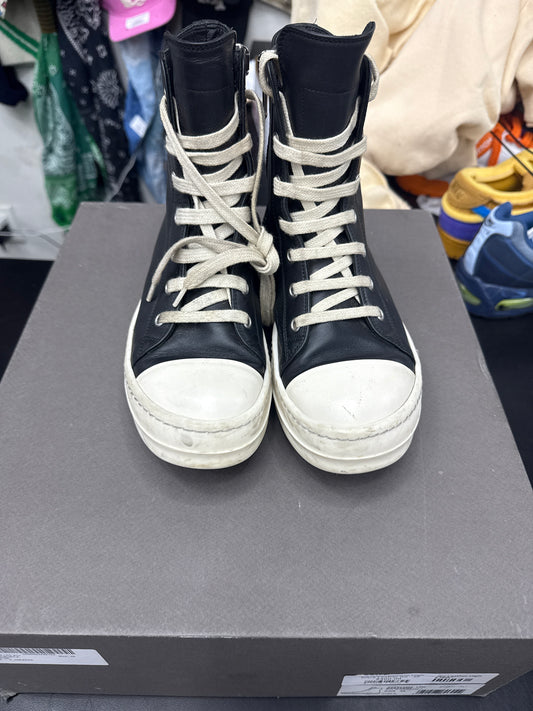 Rick Owen Ramone High Black Leather (U) - 36
