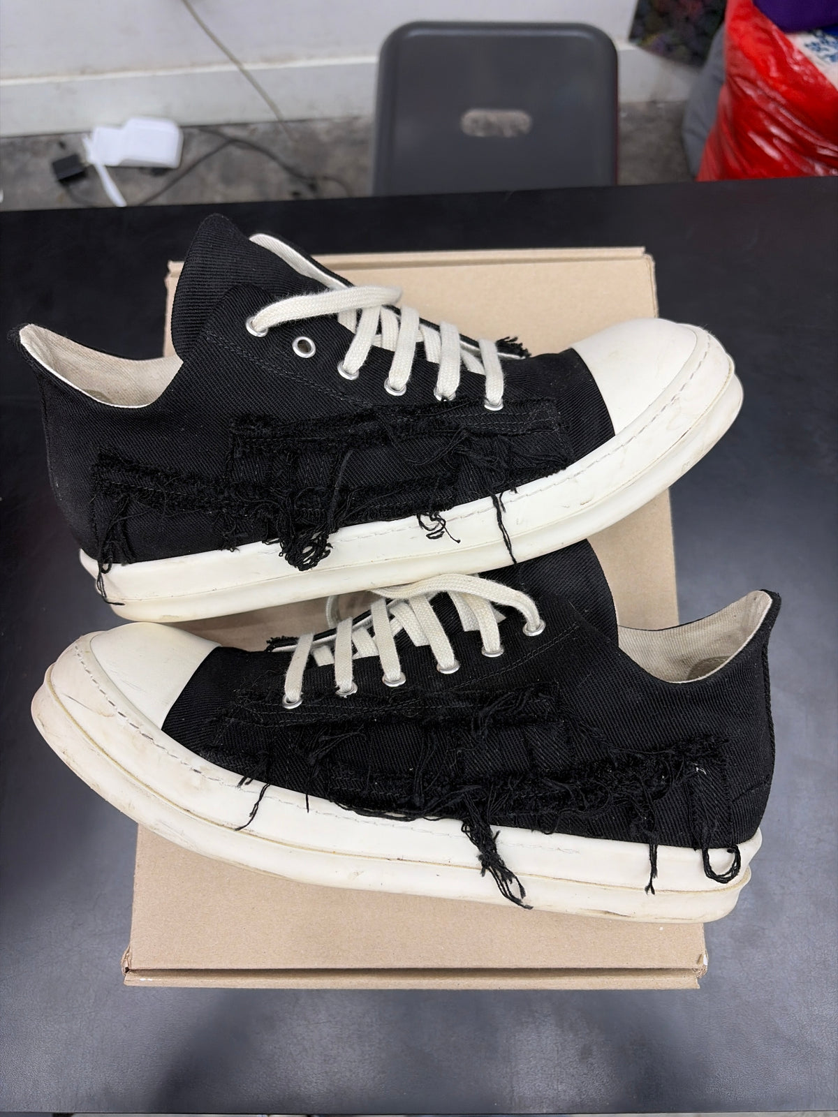 Rick Owen DRKSHDW Ramone Black Slashed (U) - 43.5**