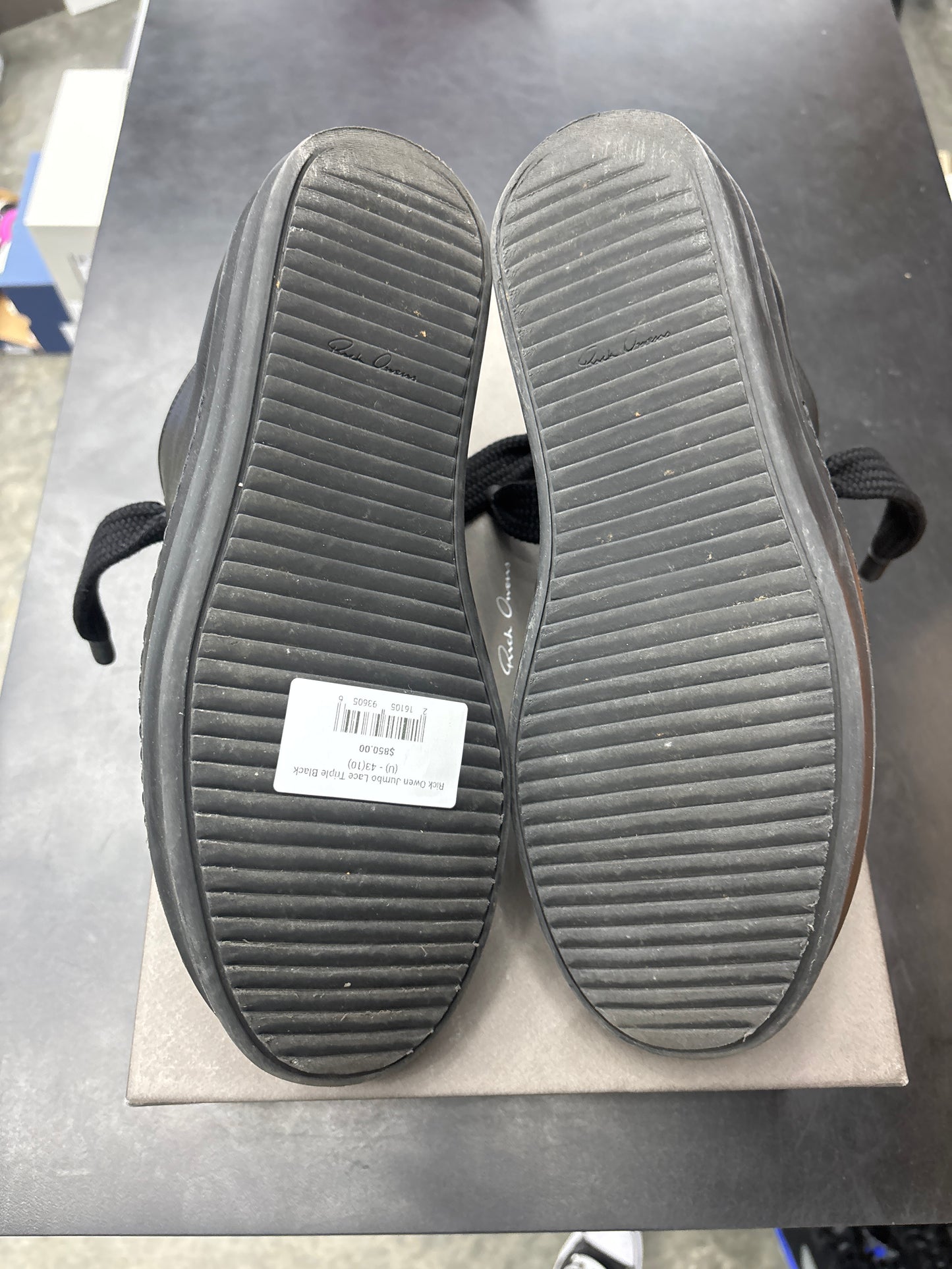 Rick Owen Jumbo Lace Triple Black (U) - 43(10)