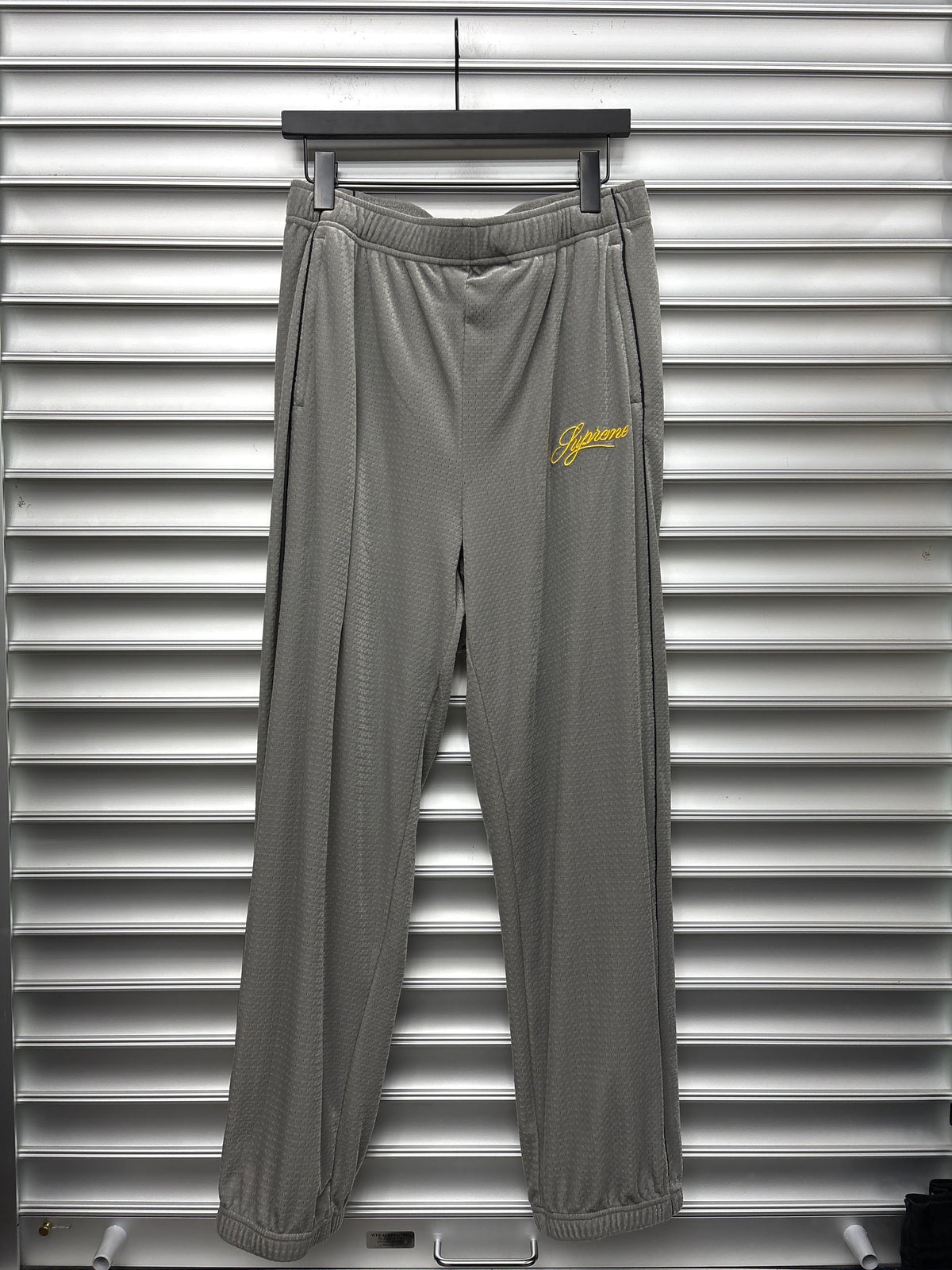 Supreme Grey Velour Track Bottoms - S**