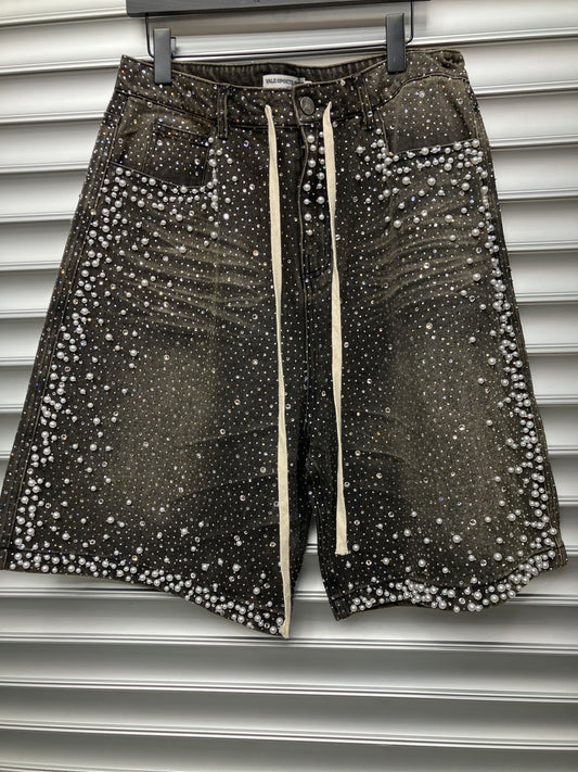 Vale Dark Wash Pearl Jorts - 34