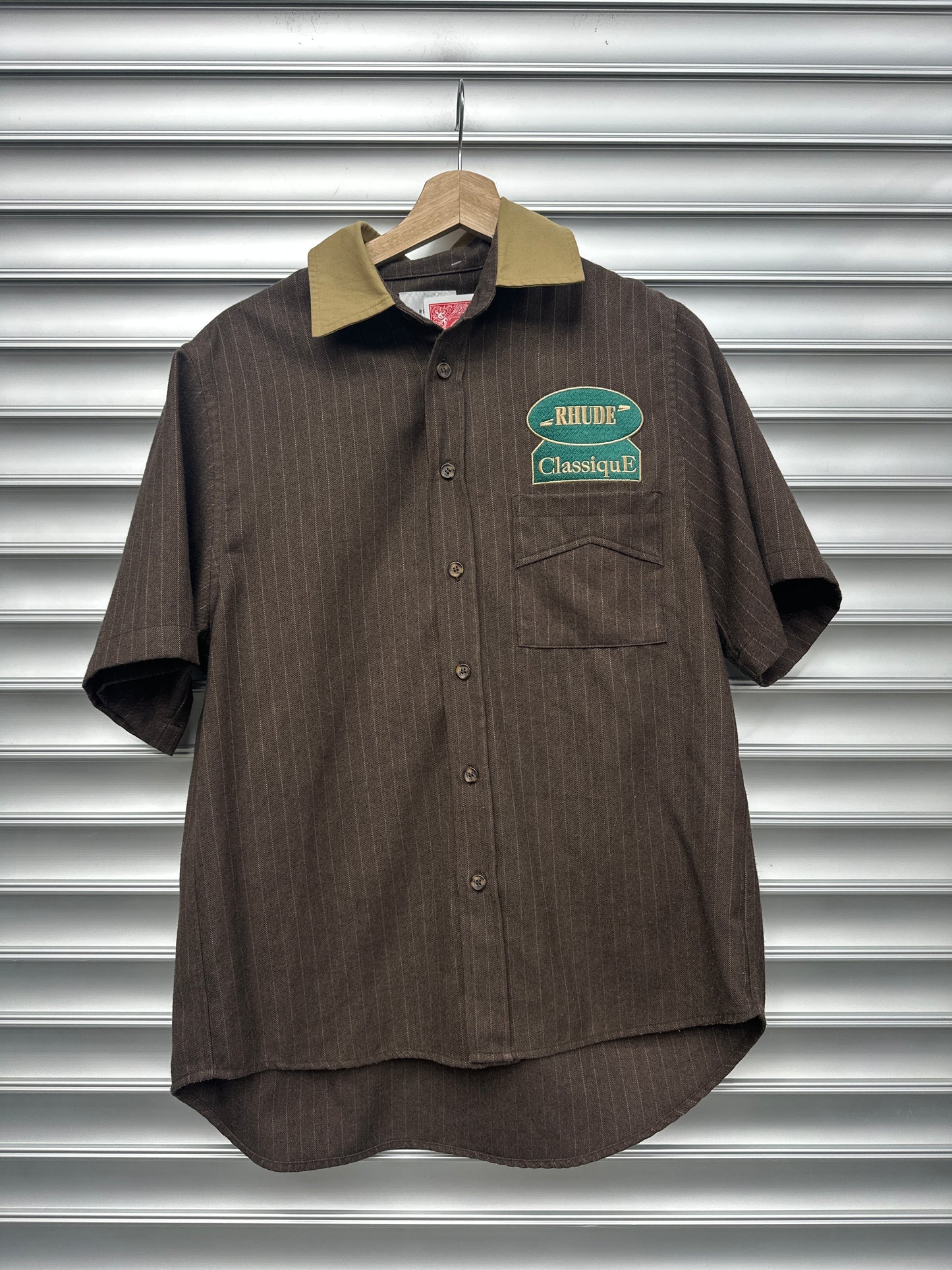 Rhude Pinstripe Collar Button Up - M