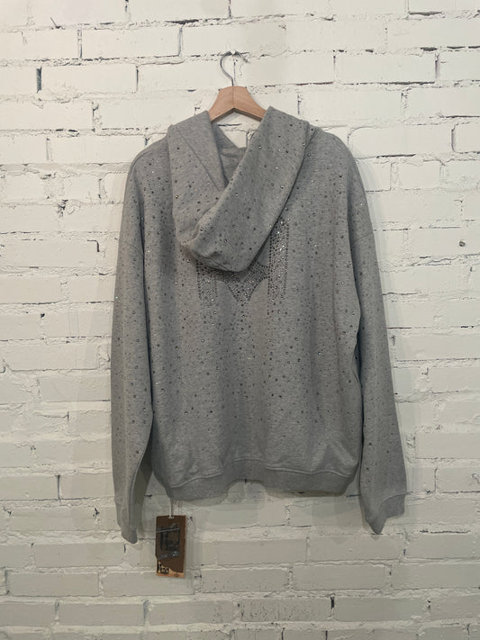 BORC Grey Rhinestone Hoodie - M