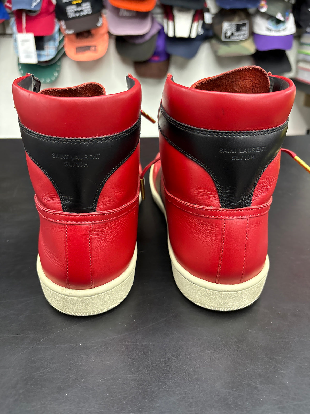 Saint Laurent Red High Top Sneaker (U) - 44.5 (NB)**