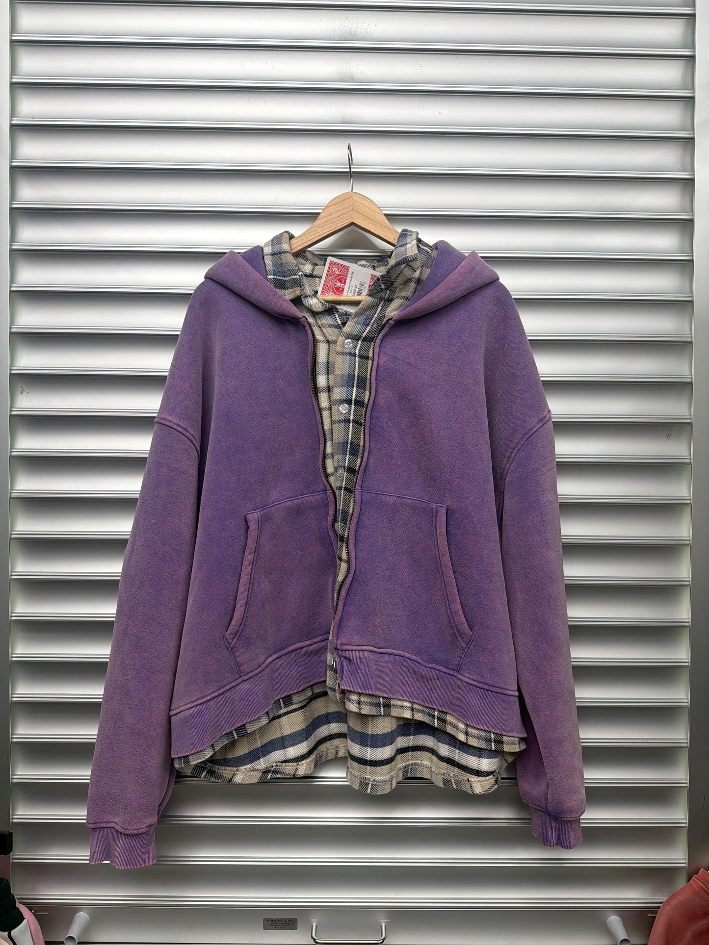 Raspberry Purple Flannel Zip Up - L
