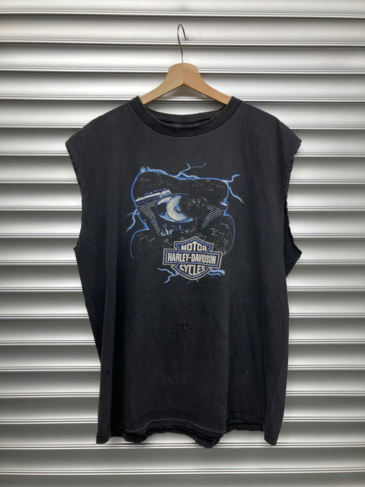 Vintage Harley Snake Cutoff Tee - XL*