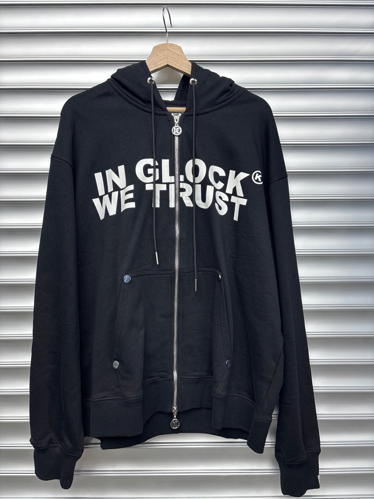 In Glocks We Trust Black Hoodie - L