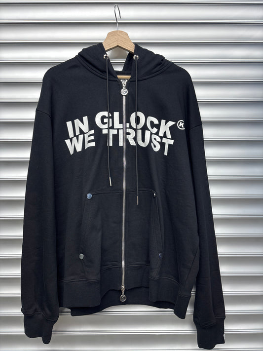 In Glocks We Trust Black Hoodie - L