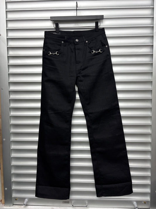 Gucci Horseshoe Black Denim - 32**