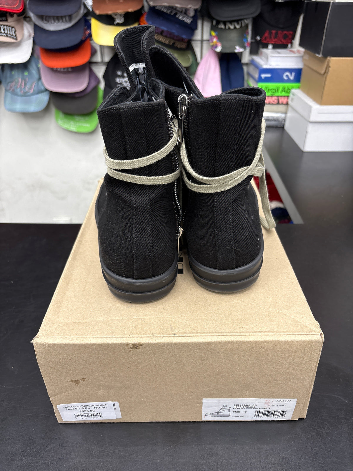 Rick Owen DRKSHDW High Hexa Black (U) - 43(10)**