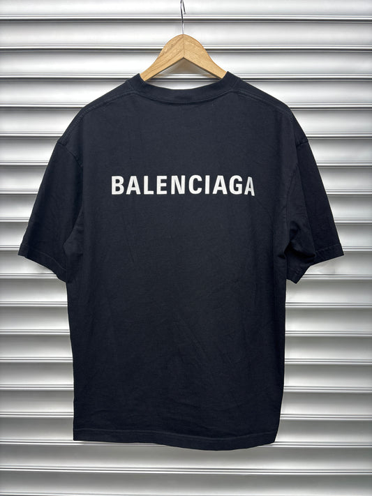 Balenciaga Black Logo Tee - M