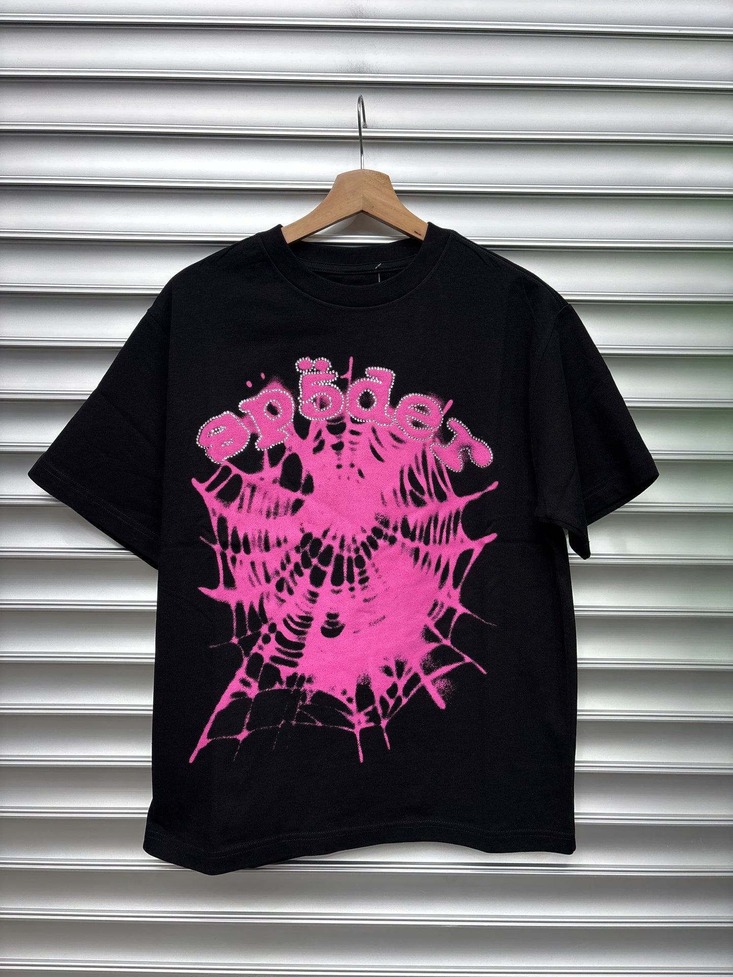 Spider Pink Rhinestone Tee - Small