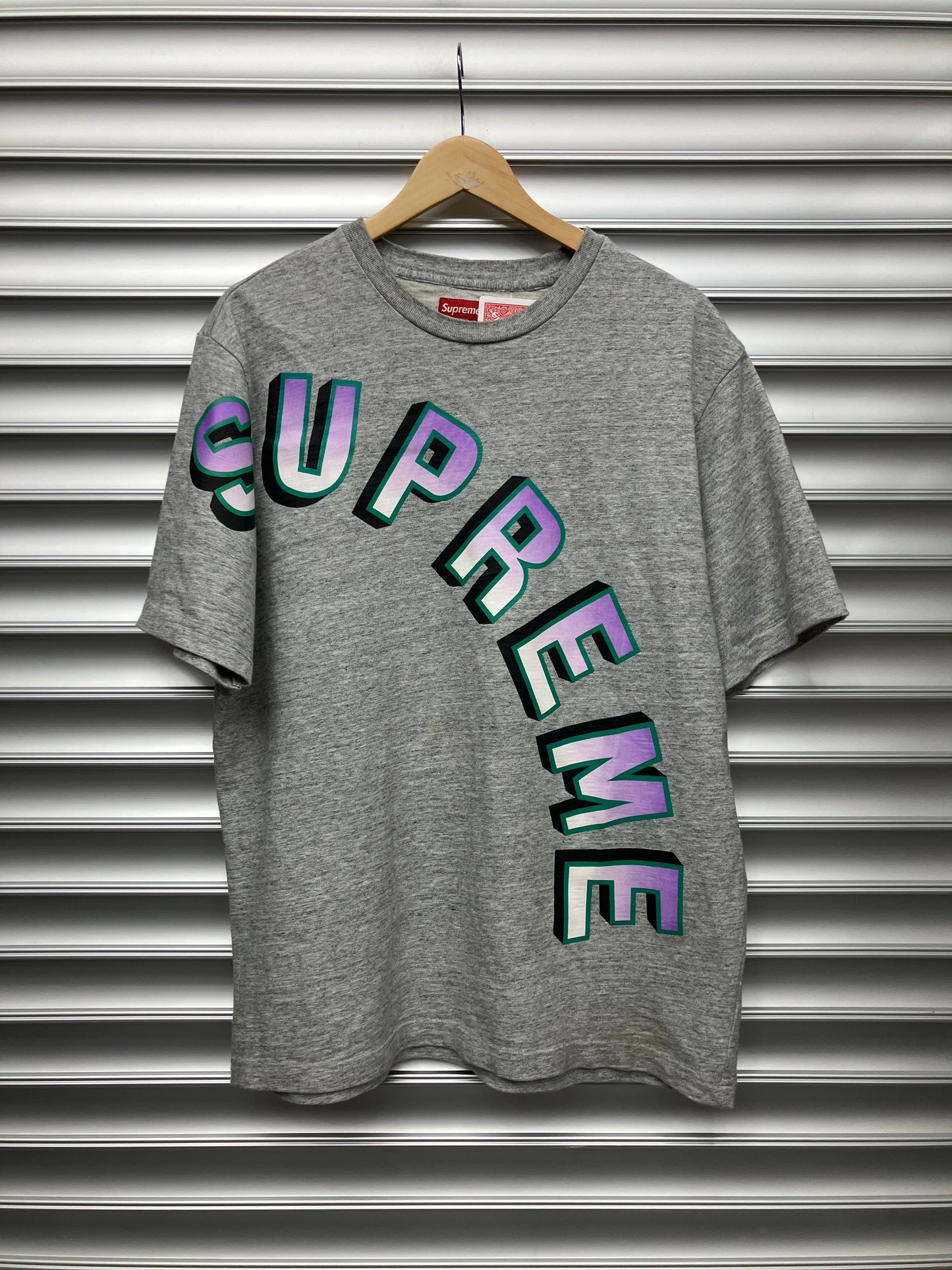 Supreme Green Purple Logo Tee - M