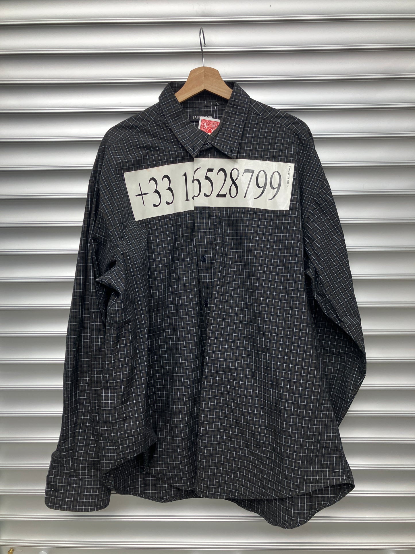 Balenciaga Numbers Plaid Button Up - 38 (K)