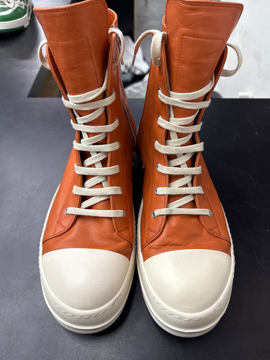 Rick Owen Ramone High Orange Leather (U) - 45(12) (NB)