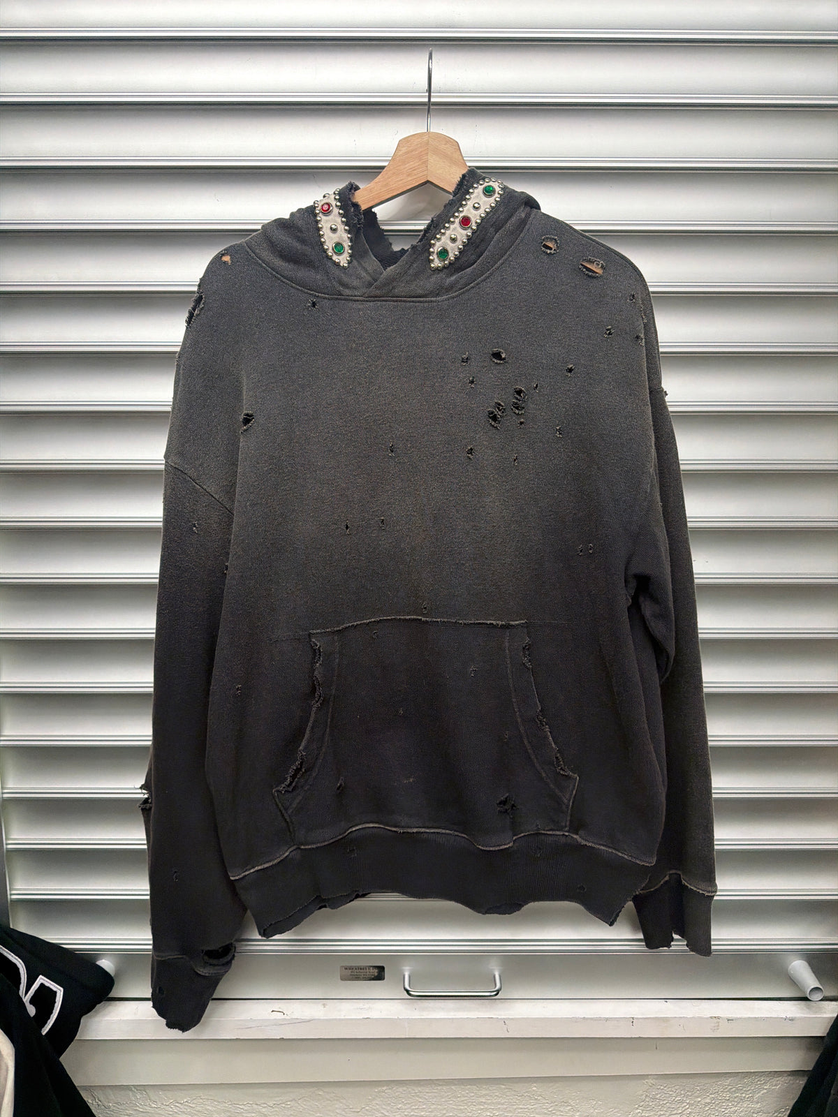 Kapital Distressed Studded Hoodie - M**