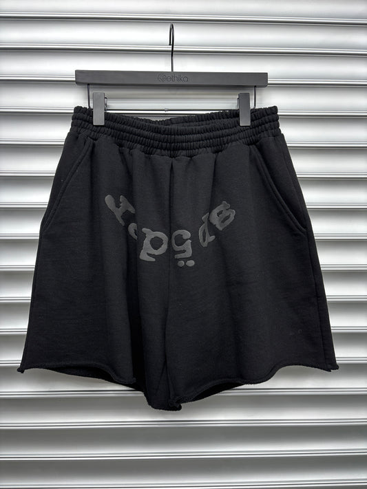 Spider Black Sweatshorts - L