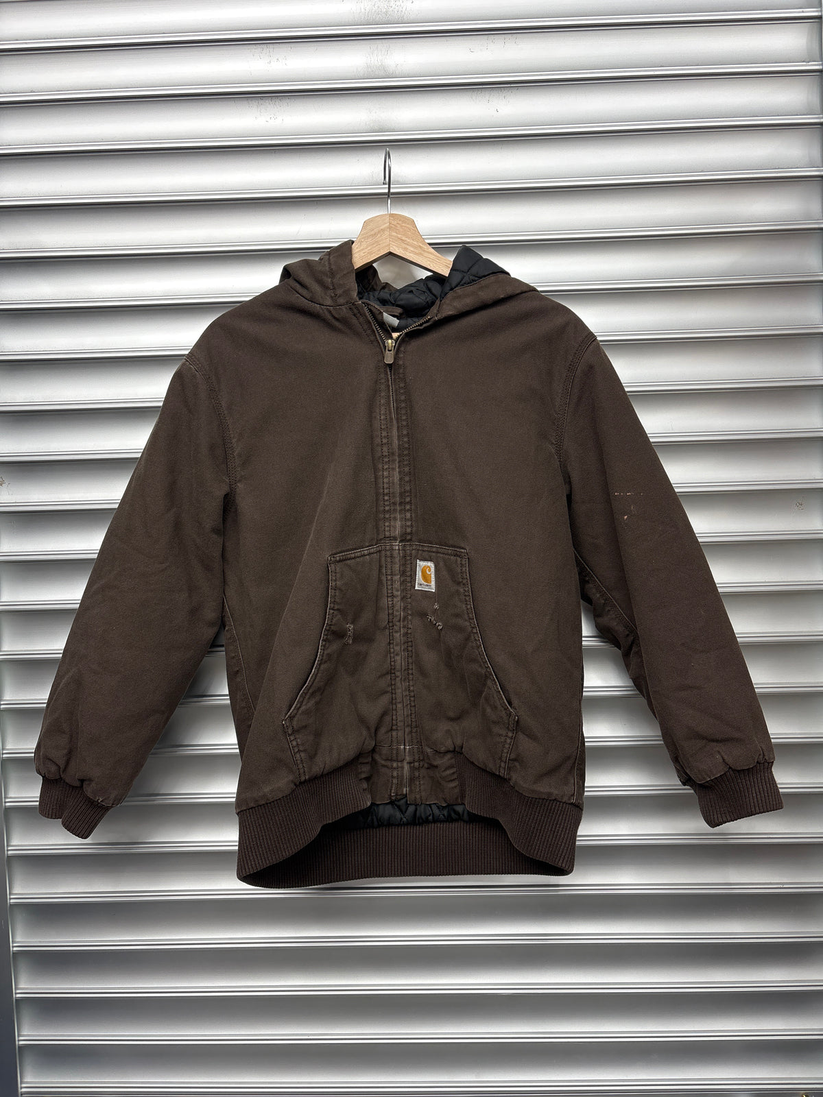 Vintage Carhartt Brown Hooded Jacket - S**