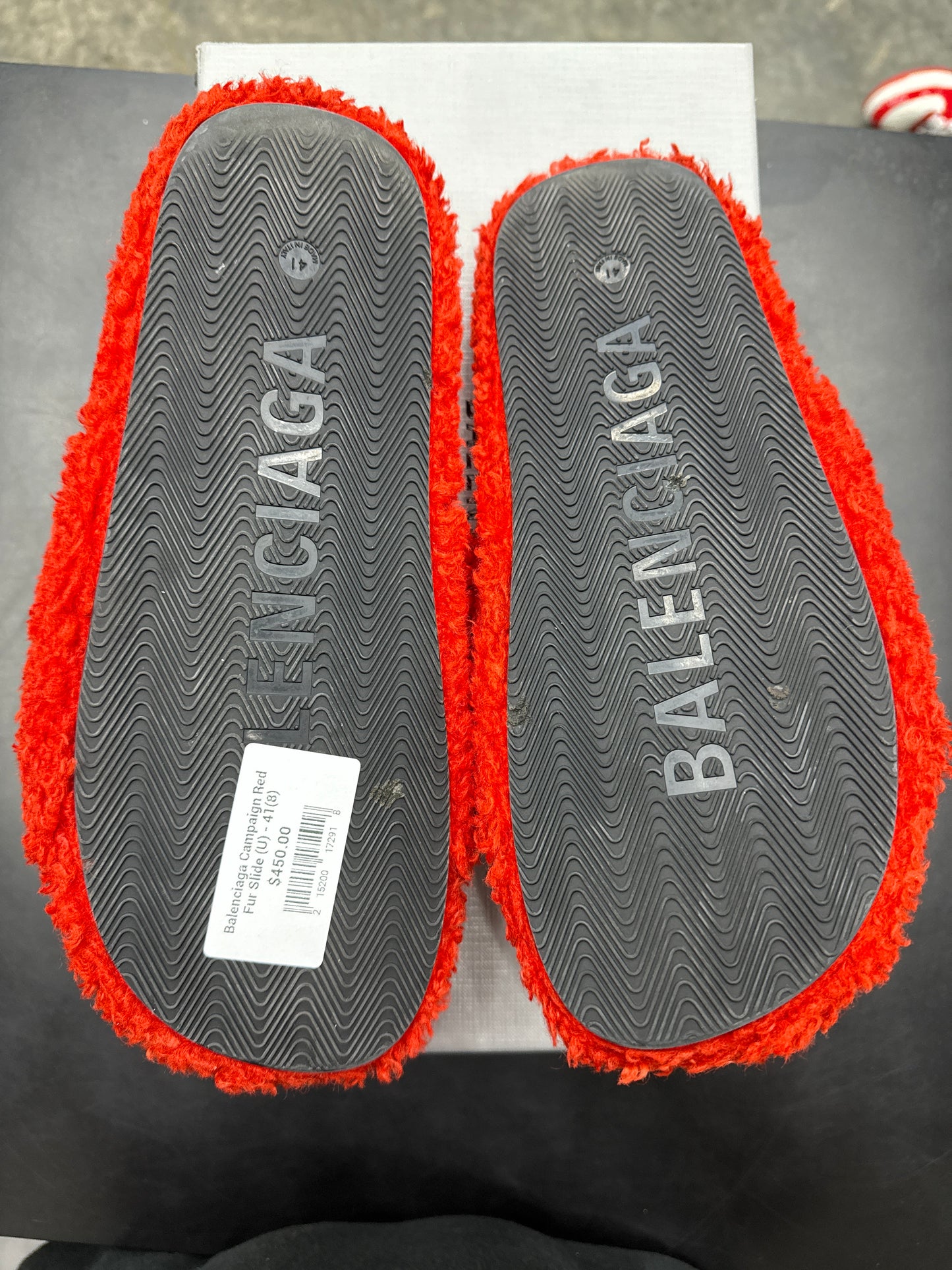 Balenciaga Campaign Red Fur Slide (U) - 41(8)
