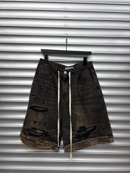 Vale Distressed Jewel Shorts - 30