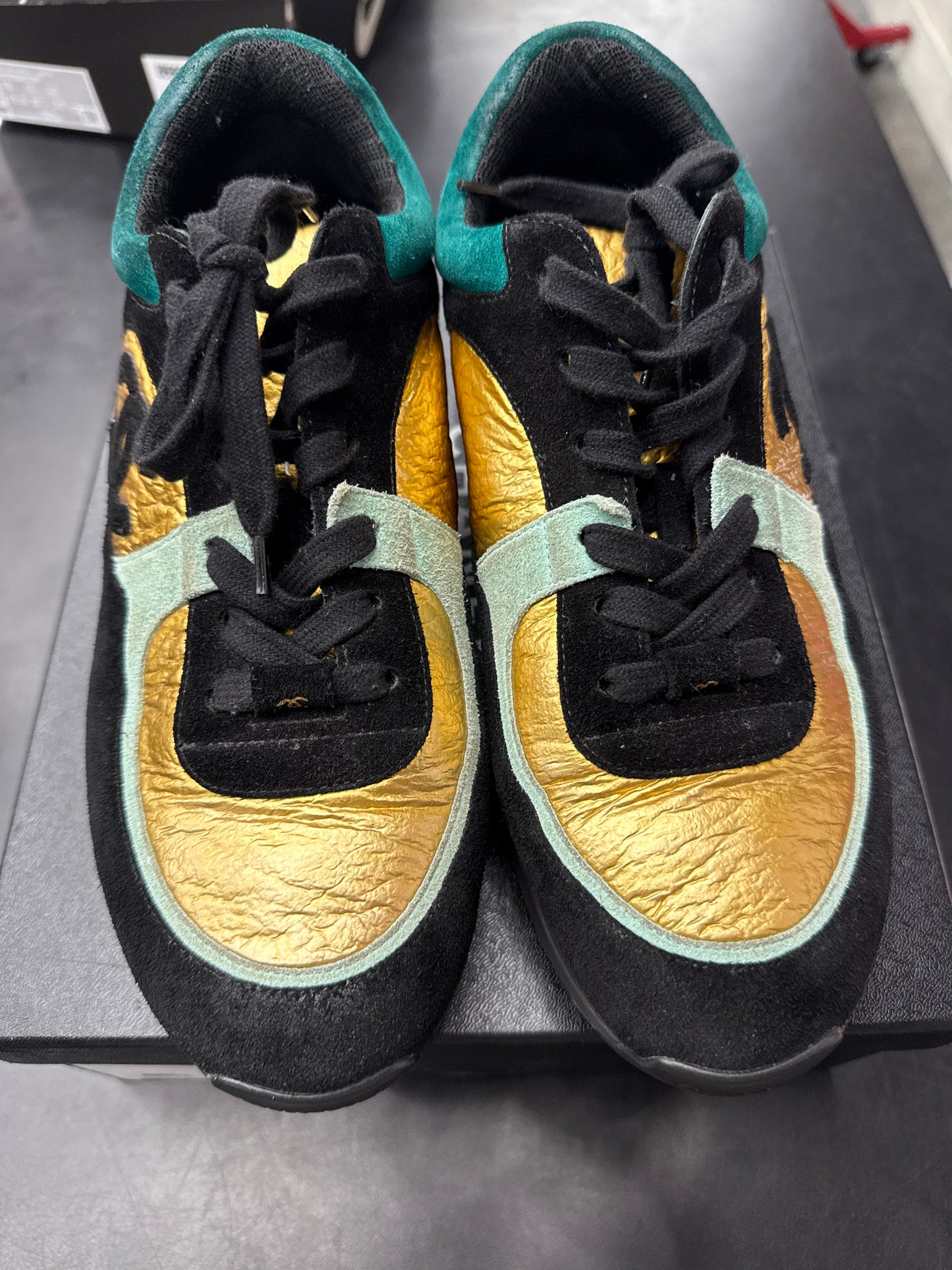 Chanel Trainer Gold/Teal/Black (U) - 40.5