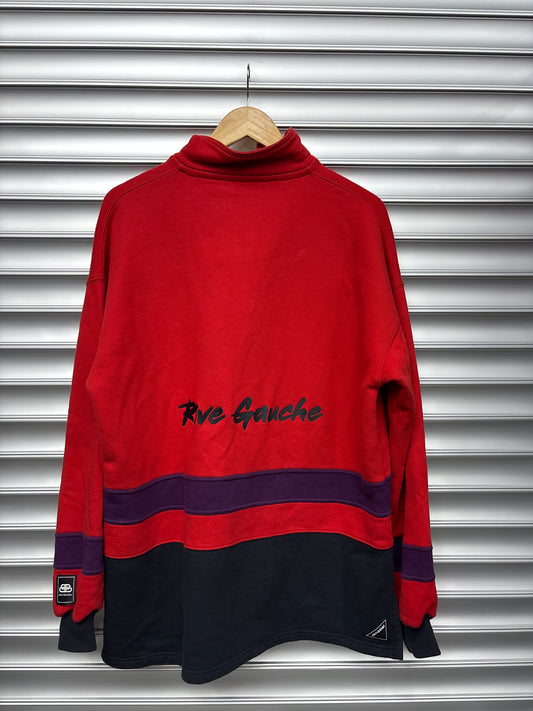 Red Balenciaga Quarter Zip - S