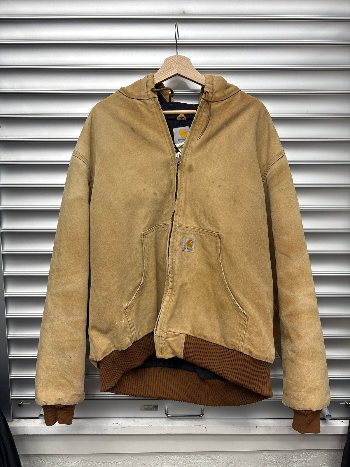 Vintage Tan Carhartt Hooded Jacket - XL**