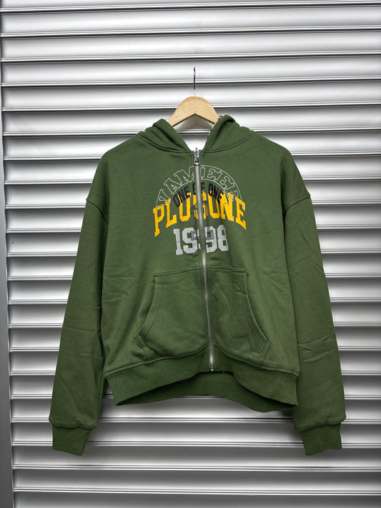 Plus One Green Zip Up - S